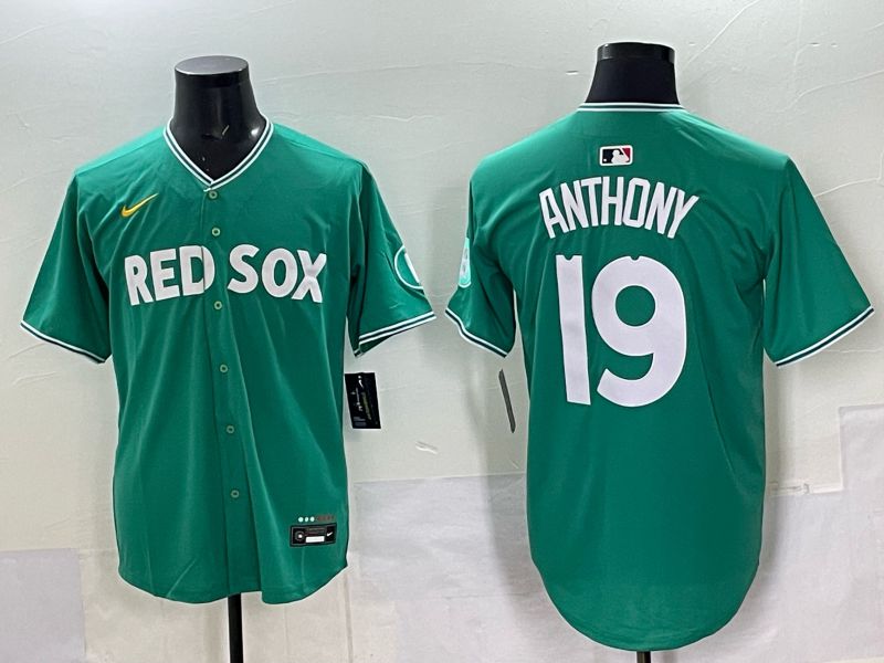 Men 2025 Boston Red Sox #19 Anthony Drak Green Joint Name Nike MLB Jersey 031->boston red sox->MLB Jersey